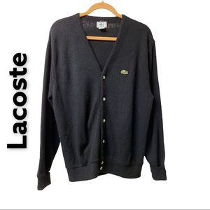 Authentic Black Lacoste Button Up Cardigan
